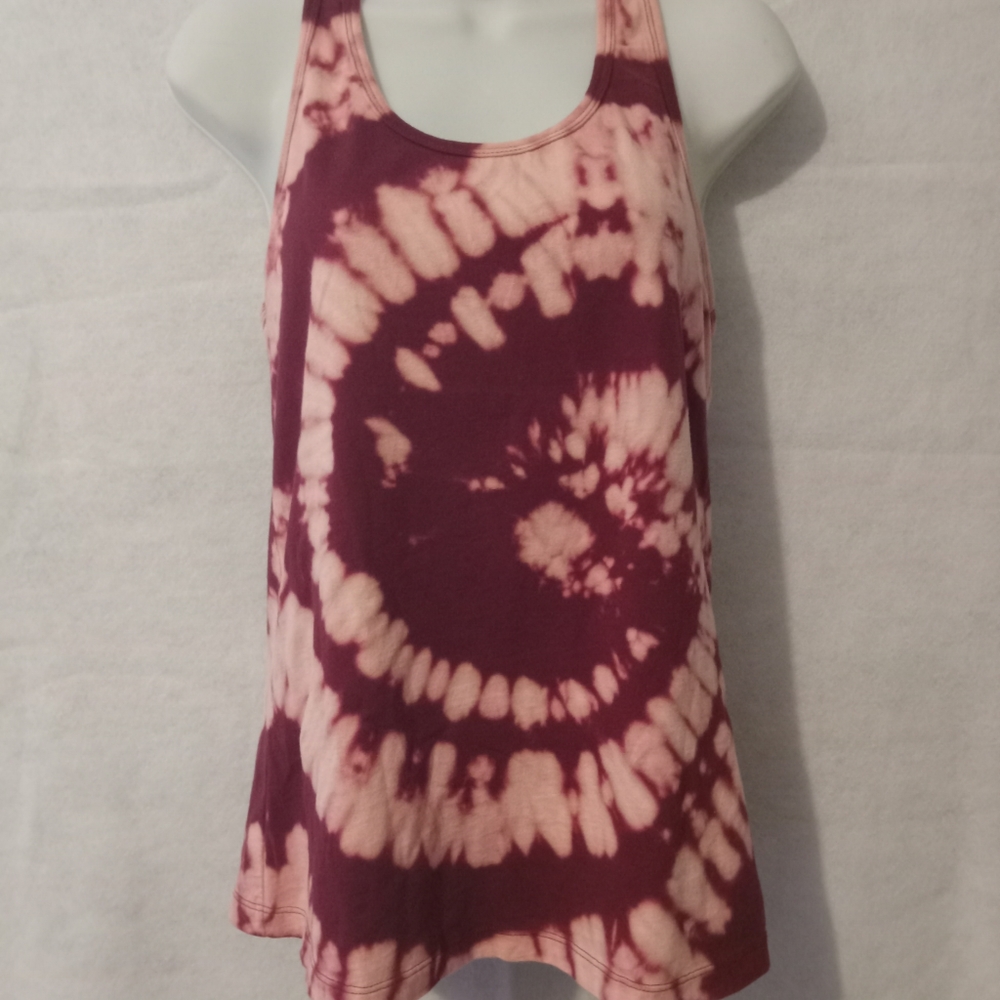 Hand dyed women's racerback tank top